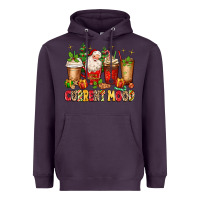 Plum Christmas Santa coffee cups current mood Heavyweight Hoodie - MaliasSmallBusiness