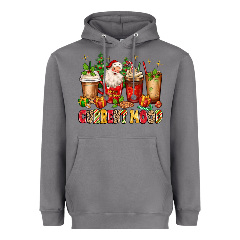 Christmas Santa Coffee Cups Current Mood Heavyweight Hoodie by MaliasSmallBusiness | Teevron