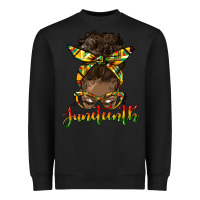 Black juneteenth black woman messy bun Heavyweight Sweatshirt - HRA Design Shop