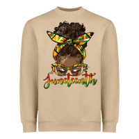 Juneteenth Black Woman Messy Bun Heavyweight Sweatshirt | Teevron
