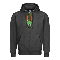 Charcoal Heather leprechaun girl faceless Zipper Hoodie - MaliasSmallBusiness