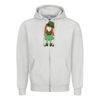 Dove Grey leprechaun girl faceless Zipper Hoodie - MaliasSmallBusiness