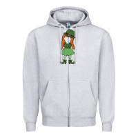 Heather Grey leprechaun girl faceless Zipper Hoodie - MaliasSmallBusiness
