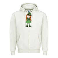 Oatmeal Heather leprechaun girl faceless Zipper Hoodie - MaliasSmallBusiness
