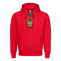 Red leprechaun girl faceless Zipper Hoodie - MaliasSmallBusiness