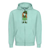 Seafoam leprechaun girl faceless Zipper Hoodie - MaliasSmallBusiness