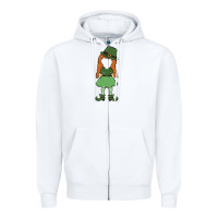 White leprechaun girl faceless Zipper Hoodie - MaliasSmallBusiness