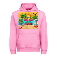 Fuchsia Pink life is better with at the beach Urban Hoodie - TumblerDesignByShophia
