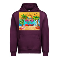 Mauve Wine life is better with at the beach Urban Hoodie - TumblerDesignByShophia