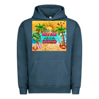 Pigment Midnight Navy life is better with at the beach Urban Hoodie - TumblerDesignByShophia