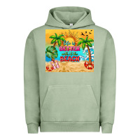 Pigment Oil Green life is better with at the beach Urban Hoodie - TumblerDesignByShophia