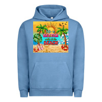 Pigment Pebble Blue life is better with at the beach Urban Hoodie - TumblerDesignByShophia