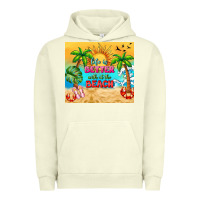 Pigment Pistachio life is better with at the beach Urban Hoodie - TumblerDesignByShophia