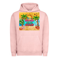 Pigment Salmon life is better with at the beach Urban Hoodie - TumblerDesignByShophia