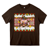 Chocolate Brown Stacked Christmas Farm Heavy Core Tee - Artiststas