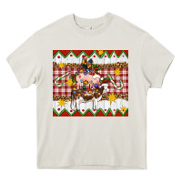 Cream Stacked Christmas Farm Heavy Core Tee - Artiststas