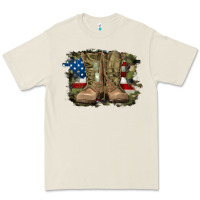 Bone american flag with army boots Premium Tee - RanaPortraitStore