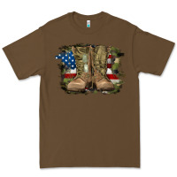 Cacao american flag with army boots Premium Tee - RanaPortraitStore