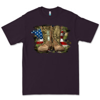Plum american flag with army boots Premium Tee - RanaPortraitStore