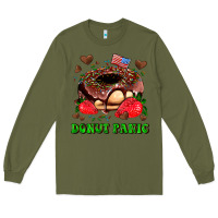 Army Green donut panic Long Sleeve Tee - AdoDesignShop