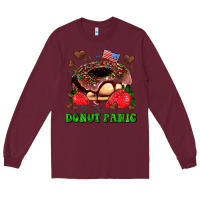 Burgundy donut panic Long Sleeve Tee - AdoDesignShop