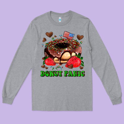 Donut Panic Long Sleeve Tee Designed By Adodesignshop