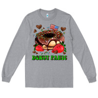 Heather Grey donut panic Long Sleeve Tee - AdoDesignShop