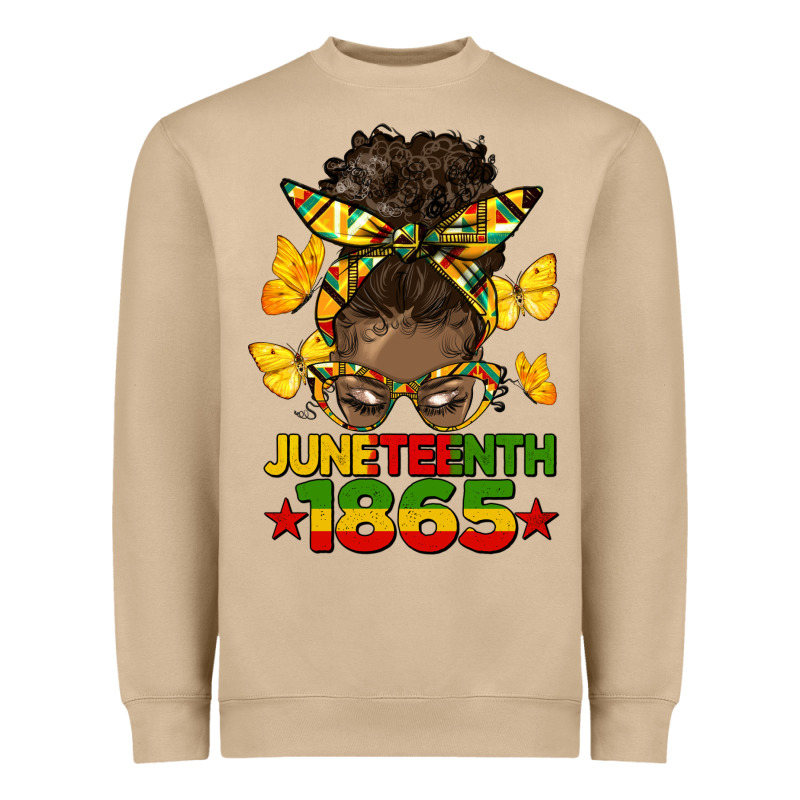 Juneteenth 1865 Afro Bun Heavyweight Sweatshirt by HRA Design Shop | Teevron