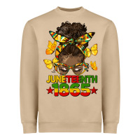 Mushroom juneteenth 1865 afro bun Heavyweight Sweatshirt - HRA Design Shop