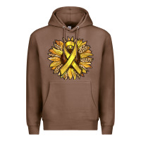 Chestnut Child Cancer Awareness Sunflower Premium Hoodie - RanaPortraitStore