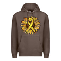 Coffee Child Cancer Awareness Sunflower Premium Hoodie - RanaPortraitStore
