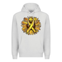 Dove Grey Child Cancer Awareness Sunflower Premium Hoodie - RanaPortraitStore