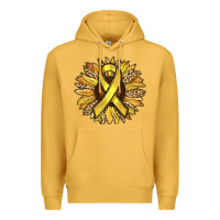Mustard Child Cancer Awareness Sunflower Premium Hoodie - RanaPortraitStore