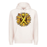 Pale Pink Child Cancer Awareness Sunflower Premium Hoodie - RanaPortraitStore
