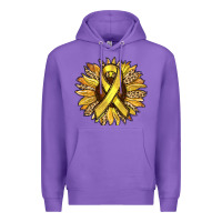 Purple Child Cancer Awareness Sunflower Premium Hoodie - RanaPortraitStore