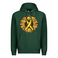 Sports Green Child Cancer Awareness Sunflower Premium Hoodie - RanaPortraitStore