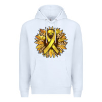 White Child Cancer Awareness Sunflower Premium Hoodie - RanaPortraitStore