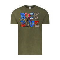 Vintage Olive back the blue Vintage Tee - AdoDesignShop