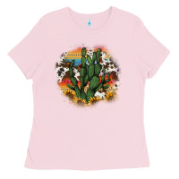 Bubblegum Pink cowhide aztec sunflowers cactus Ladies Tee - AdoDesignShop