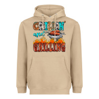 Mushroom chillin and grilling Heavyweight Hoodie - MaliasSmallBusiness