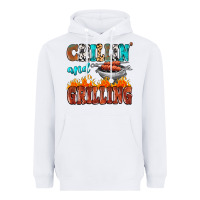 White chillin and grilling Heavyweight Hoodie - MaliasSmallBusiness
