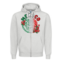 Dove Grey mexico Zipper Hoodie - MaliasSmallBusiness