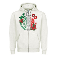 Oatmeal Heather mexico Zipper Hoodie - MaliasSmallBusiness