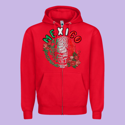 Mexico Zipper Hoodie Designed By Maliassmallbusiness