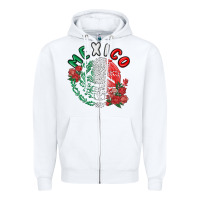 White mexico Zipper Hoodie - MaliasSmallBusiness