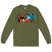Army Green donut coffee strawberry Long Sleeve Tee - AdoDesignShop