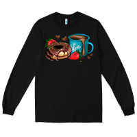 Black donut coffee strawberry Long Sleeve Tee - AdoDesignShop