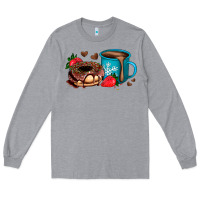Heather Grey donut coffee strawberry Long Sleeve Tee - AdoDesignShop