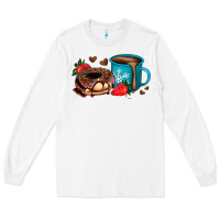 White donut coffee strawberry Long Sleeve Tee - AdoDesignShop