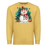 Antique Gold christmas snowman Premium Sweatshirt - MaliasSmallBusiness